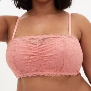 Torrid Coral Lace Lightly Padded Bandeau | Size 4